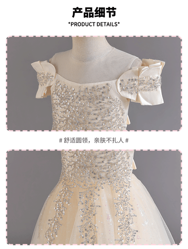 Birthday Wedding Party Dress for Girls Kid Princess Dress For Dance Performance - Picture 14 of 18