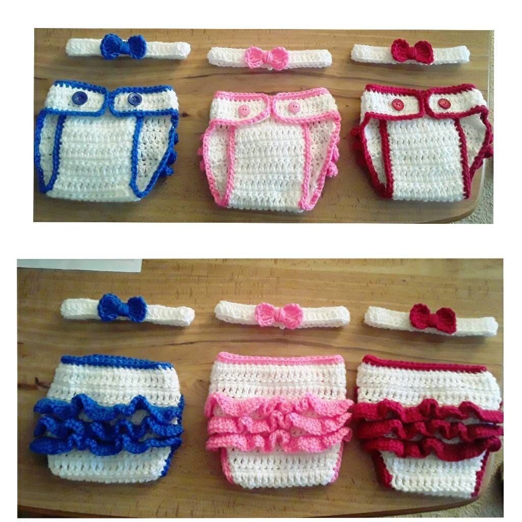 Cover Sets, Crochet Diaper Covers W/ruffles