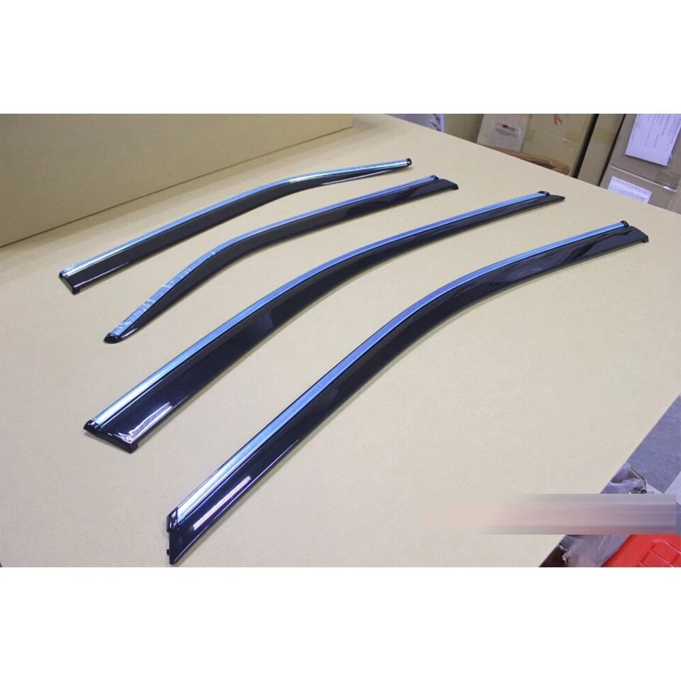 Add-on Window Visor Shade Rain Guard + Chrome Strip FOR Toyota Camry Asia 12-16 Foto 2 de 4