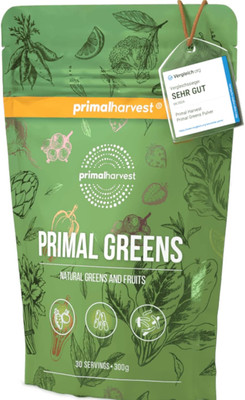 Primal Harvest Super Greens Pulver Mit 27 Pflanzenstoffen, Inkl. Spirulina & Wei