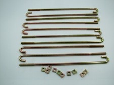 Roofing J hook bolts with square nuts, pack of 10, size M8 x 300mm