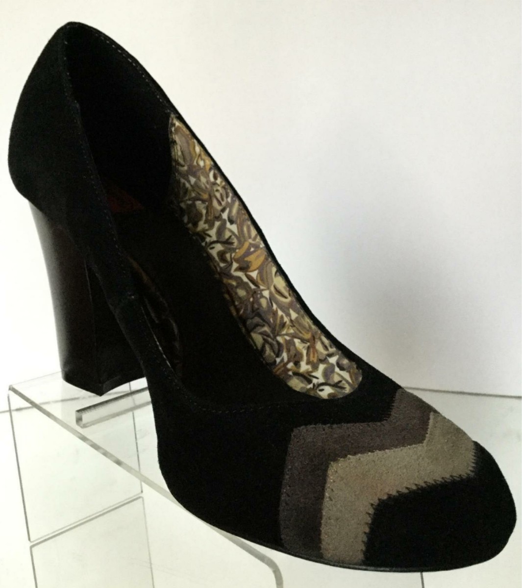 MISSONI For Target Zig Zag Suede Chunky Heel Pumps (Size 9)
