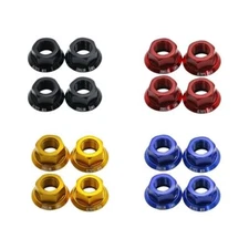 Set of 4 Bike Wheel Hub Axle Nuts Made of 7075 Aluminum Alloy M 10 Size