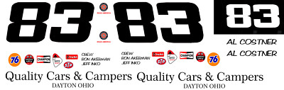 #83 Al Costner 1969-71 Mustang Trans Am 1/32nd Scale Slot Car Decals