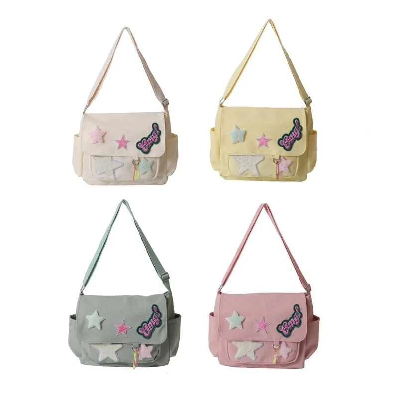 Y2K Shoulder Bag Casual Shoulder Bag Canvas Crossbody Purse Cute Messenger Bag