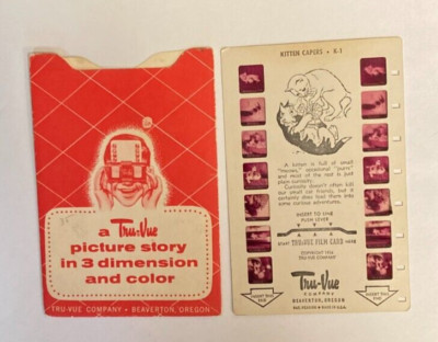 Set Of 4 Tru-Vue 1950's 3D Viewer Picture Story Slides