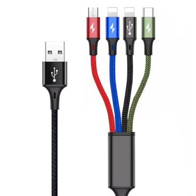 Nylon USB/8 Pin/Type-C Cable Charger for iPhone 16 15 14 13 Samsung S25 S24 S23+