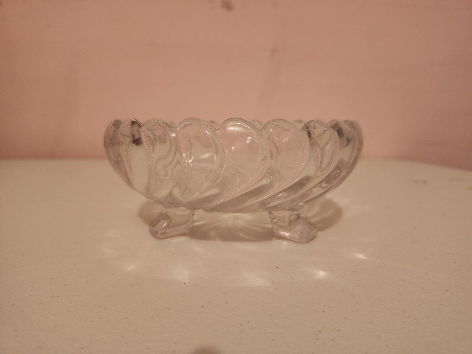 Spiral Glass Pedestal Serving Dish for Desserts or Decor
