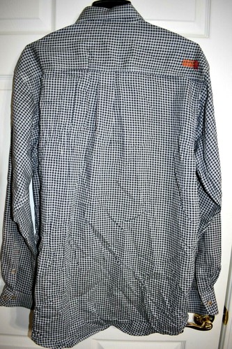 Ariat Men's LG Flame-Resistant Navy Check Long Sleeve Work Shirt - 10013513 - 第 2/9 張圖片