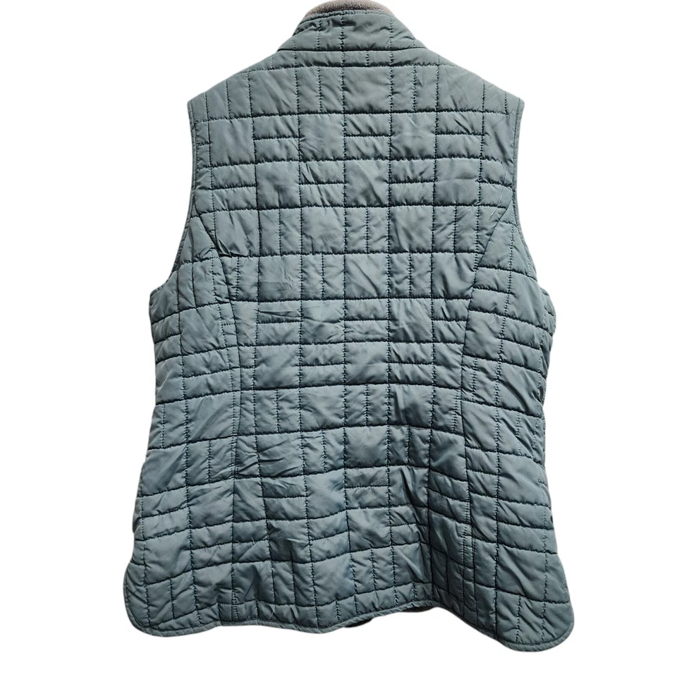 Colete Sherpa Forro Externo Tamanho G Feminino Verde-azulado Bolsos Camponês Ocidental Boho - Imagem 2 de 4