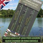 Carp Leaders Lead Free Hybrid Lead Clip Swivels Fishing Tackle 60LB 3 Pack Rigs