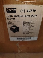 Dayton 4VZ10 High Torque Farm Duty Motor 3/4HP 1725RPM 115/230VAC NEW IN BOX 