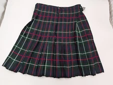 Vintage Mc Deura Mens Sz 32 Kilt Blue Green Red Tartan Plaid Scottish Military