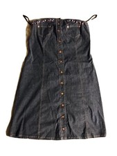 Women's Vintage Tommy Hilfiger Jeans Blue Chambray Denim Dress Strapless Large