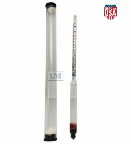 PROOF & TRALLE HYDROMETER ALCOHOL METER DISTILLING TEST SPIRIT SCALE 0-200% - Afbeelding 1 van 9