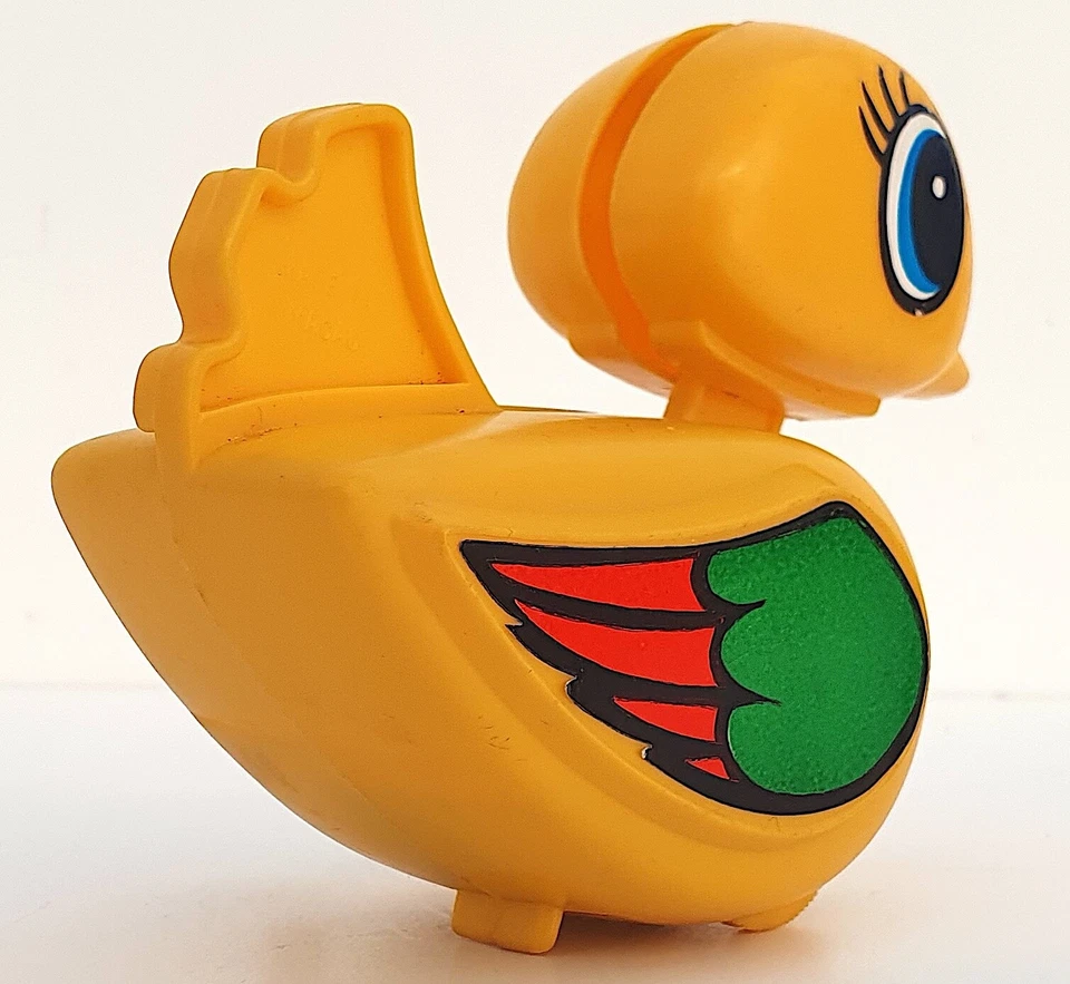 CANARD JAUNE À LA TÊTE ARTICULÉE ANCIEN JOUET MÉCANIQUE MADE IN MACAU FONCTIONNE - Photo 4/4