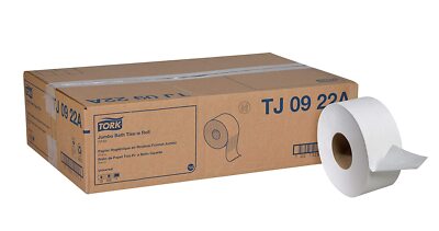 Tork Universal TJ0922A Jumbo Bath Tissue Roll, 2-Ply, 8.8'' Dia x 1,000', 12/Case