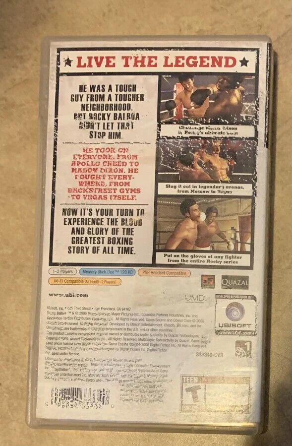 Rocky Balboa Complete in case w/ manual PSP Playstation Portable - Imagem 2 de 2