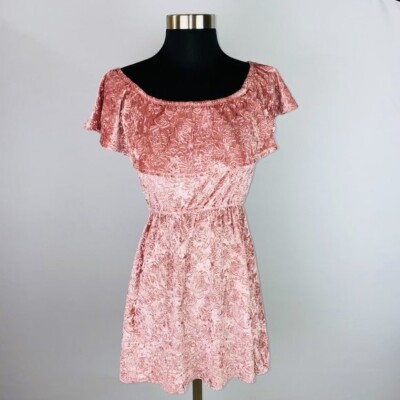 Lily Bleu Velvet Dress Kids Girls Muted Pink Velvet Raised Print 10