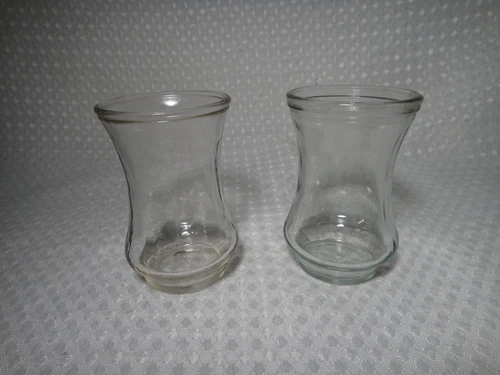 Vintage Anchor Hocking Juice Glass Clear Bell Shaped Jelly Jar Lot of 2