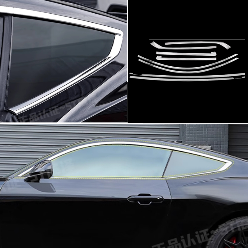2024-2026 Ford Mustang Chrome Weatherstrip Door Window Moulding Trim Decor