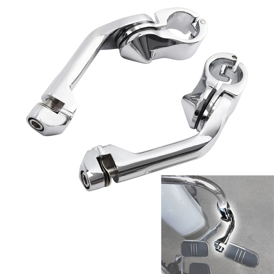 Montaje de clavija ajustable en ángulo largo de 1 1/4" 32 mm apto para Harley Touring Foto 3 de 4