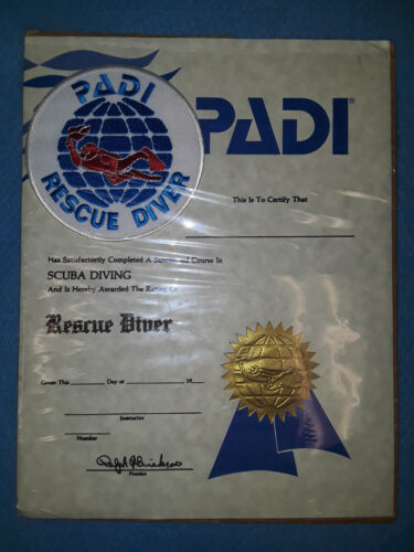 PADI Certificate and Patch for Rescue Diver (set of 6) - Picture 1 of 1
