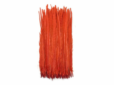 10 Feathers| 18-22'' Orange Bleached & Dyed Long Ringneck Pheasant Tail Halloween