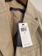 Polo Ralph Lauren Tan 2 Button Jacket Blazer Sportcoat Unlined Rugby Size 4 NWT