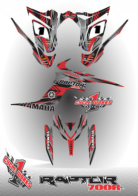 Graphics Kit for YAMAHA RAPTOR 700 (2013-2023) 700R CUSTOM Decal KIT CROWE RED