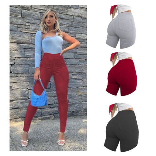 Stretchy Denim Jeans High Waist Bauchkontrolle Bleistift Hose Skinny Jegging Damen - Bild 3 von 20