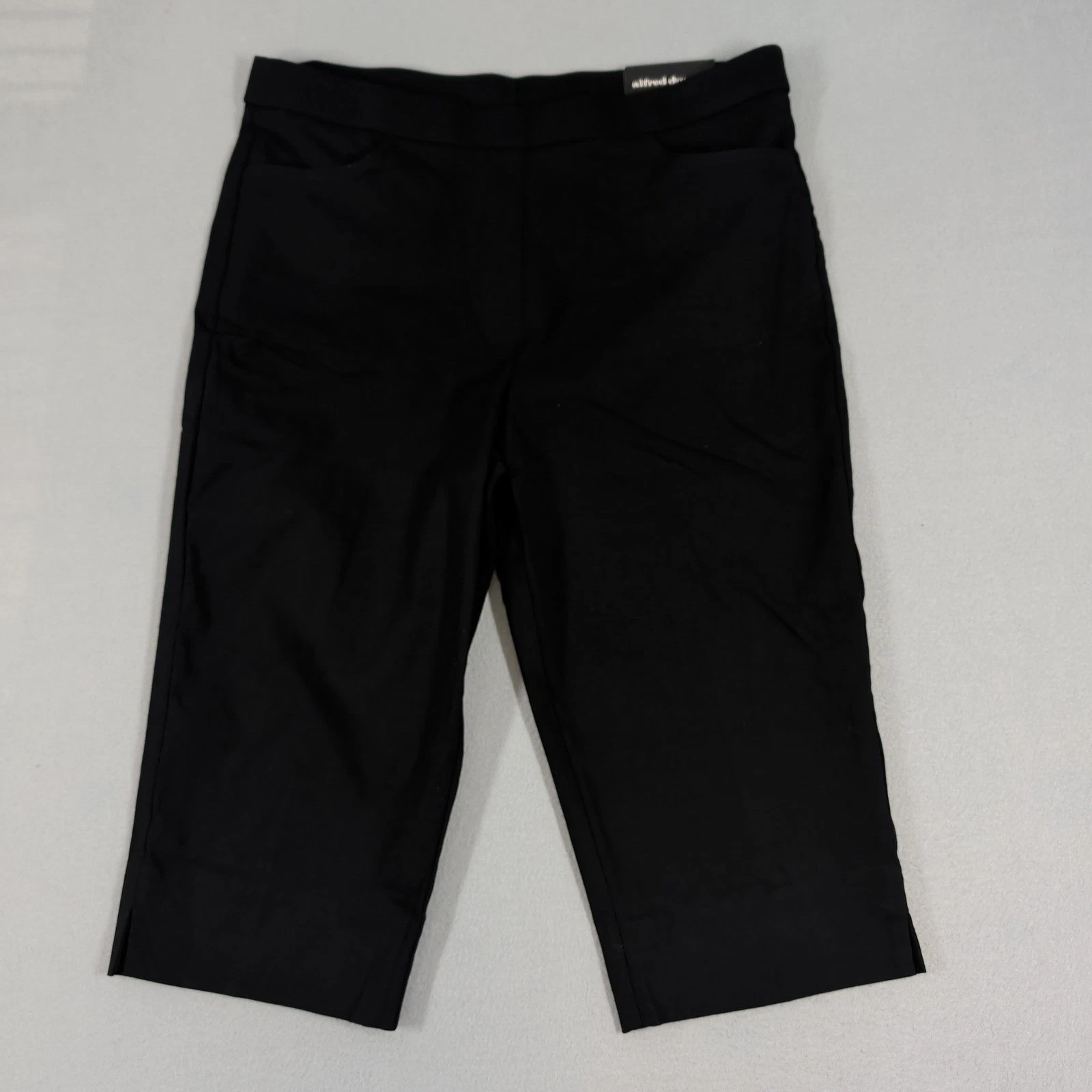 Alfred Dunner Capri Women 16 Black Allure Super Stretch Tummy Slimming