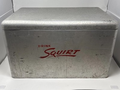 RARE Vintage Aluminum SQUIRT Soda Cooler Cronstroms Mfg MN 22X 13X 12 1/4  Tray