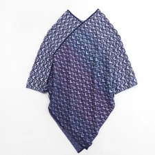 J.Jill Womens Poncho One Size Ombre Knit Geometric Blue Purple Sweater