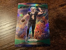 #493 DEREK CARR Green Prizm Fireworks 2024 Panini Prizm #11 New Orleans SAINTS