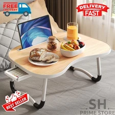 Laptop Bed Desk Foldable Portable Laptop Table Breakfast Tray Stand Stable