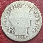 1899-S Silver Barber Dime. Free Shipping