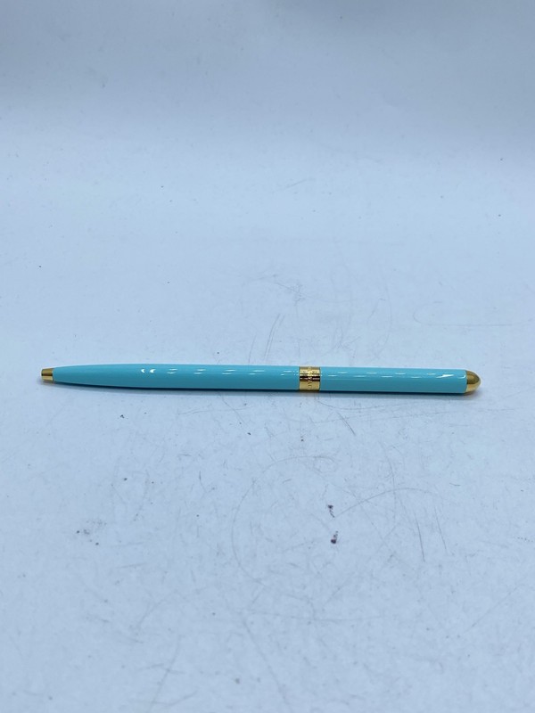 Tiffany & Co. Tiffany Blue Enamel and Gold Tone Ballpoint Pen Germany 4.5"