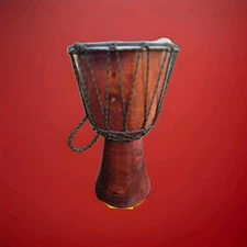 Djembe Hand Drum-Hand Carved Giraffe-22.5” Tall