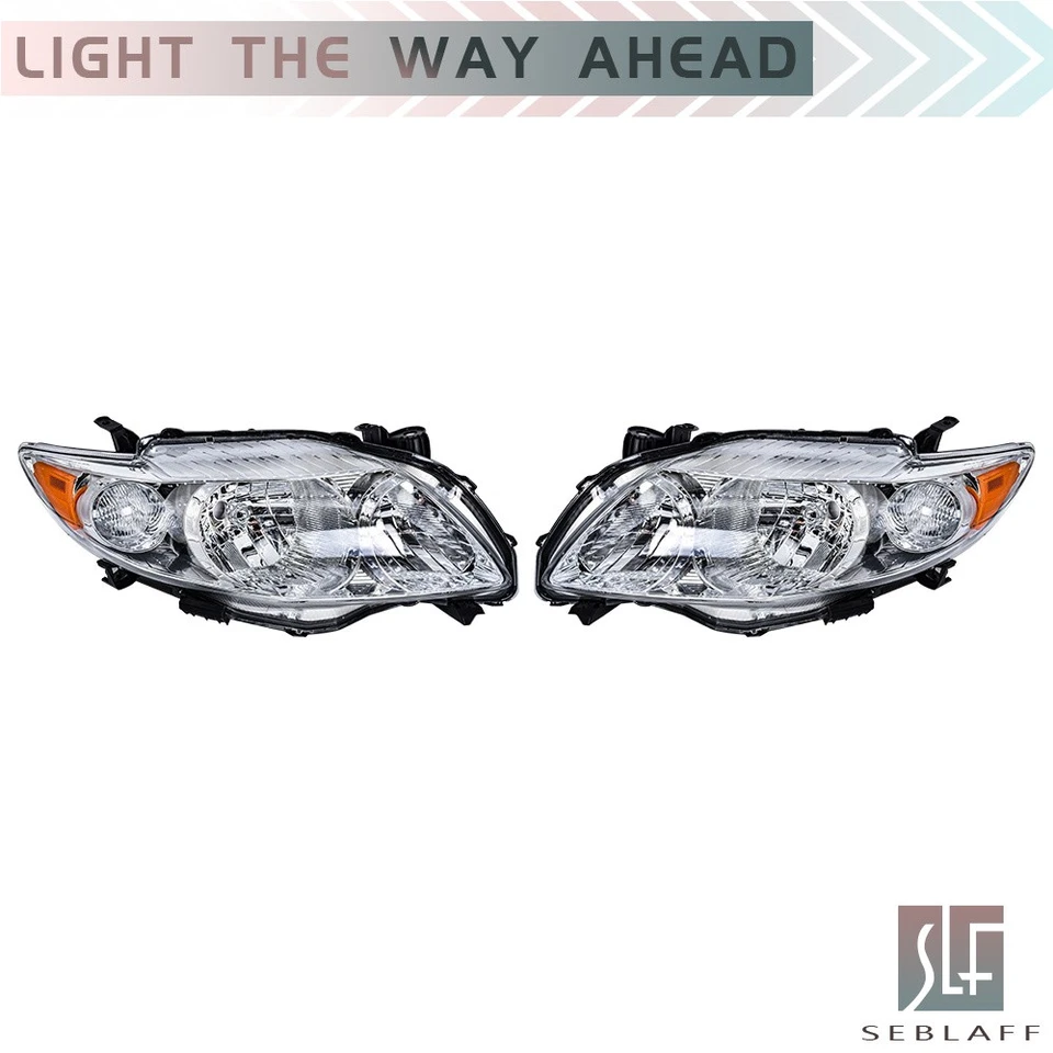 Par de faros para Toyota Corolla CE LE 2009 2010 cromo carcasa faros Foto 2 de 4