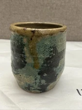 Initialed “G” Hand Crafted Original 3” Stoneware Clay Mini Vase Unique Colors