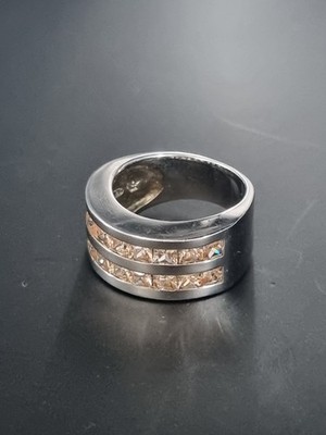 Ladies 925 silver sterling ring with colour size 54/55 S/54