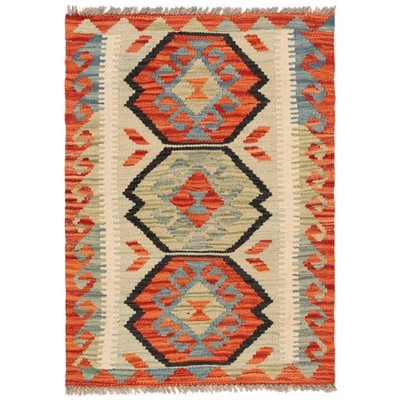 Kelim Afghan 90x60 cm Handwoven Oriental Carpet Rug Runner Kilim