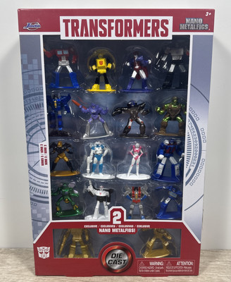 Jada Nano Metalfigs Transformers Figurines Toy 18 Pack 2 Exclusive Gold Figures