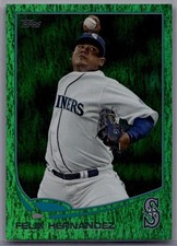 2013 Topps Felix Hernandez  Emerald Foil + Base card #34  Mariners ____0049