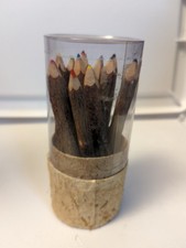 Set Of Twelve Handmade Colored Pencils Rustic Wood Twigs Natural Dozen Artist