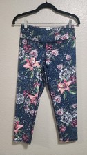 Women's Evolution And Creation Cropped Leggings Capri Floral Active Athletic M