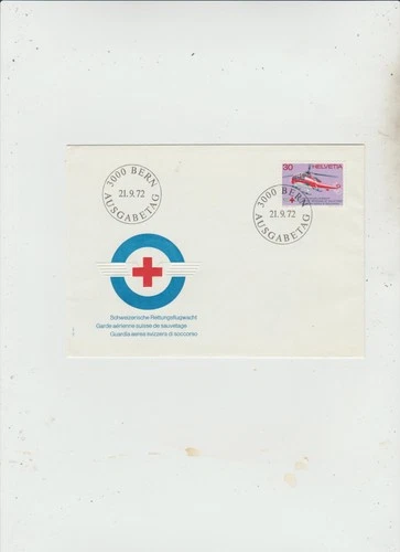 Switzerland 1972 FDC  Red Cross Rescue Helicopter issue  good condition