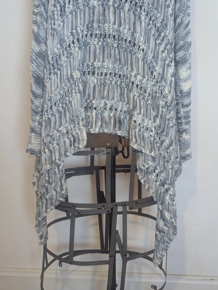 Kaktus Women Bohemian Open-Knit Cardigan Duster Size L Asymmetric Artsy Fairy - Image 2 of 4