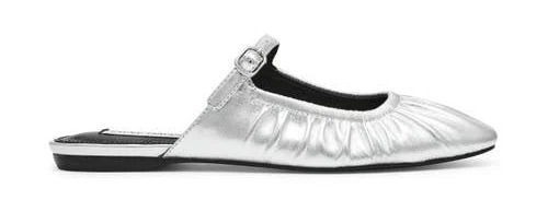 Steve Madden Women's Gisele Mule Metallic Silver Slide Shoes - Size 6 - Picture 2 of 6